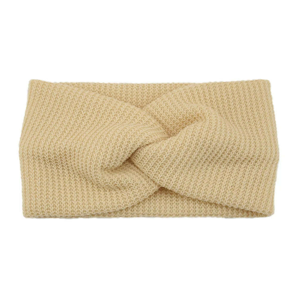 Korean Winter Wide Knitting Cross Headband