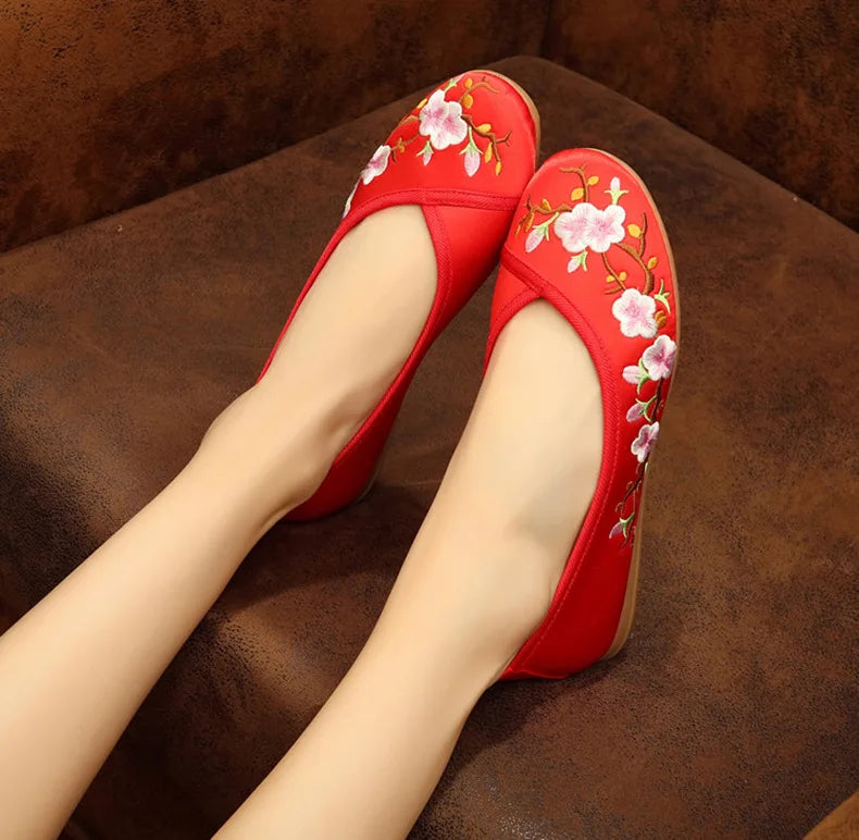 Comemore Embroidered Flats - Stylish & Comfortable