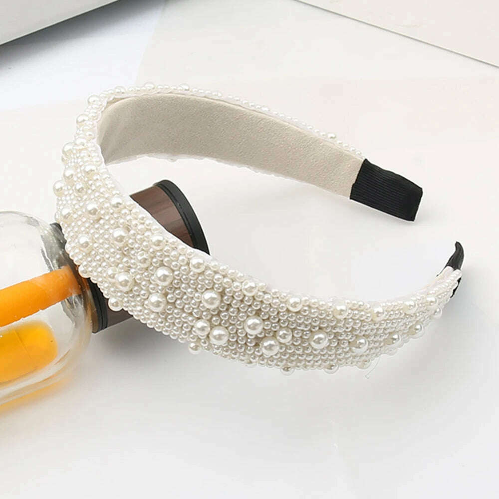 Hair Hoop with ABS Pearl Decoration for Women