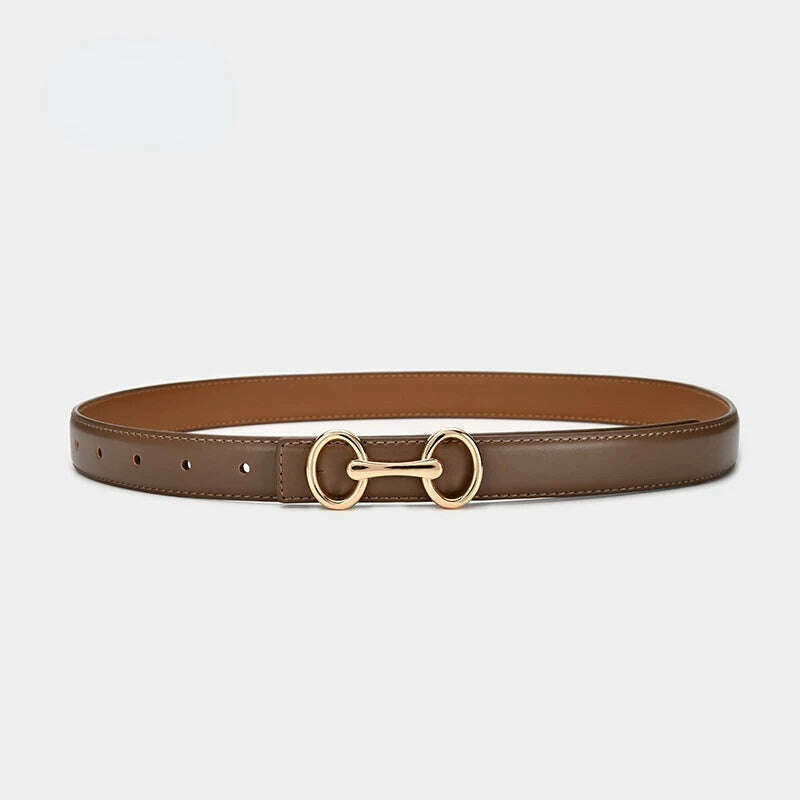 Women's Leather Belt with Zinc Alloy Buckle