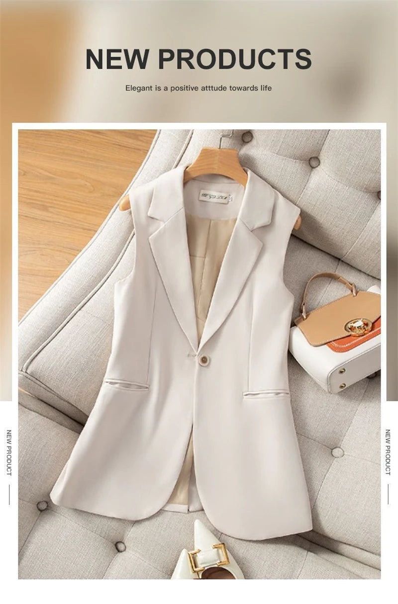 2024 Women's Striped Slim Blazer Vest – Chic & Stylish - D&M Boutique