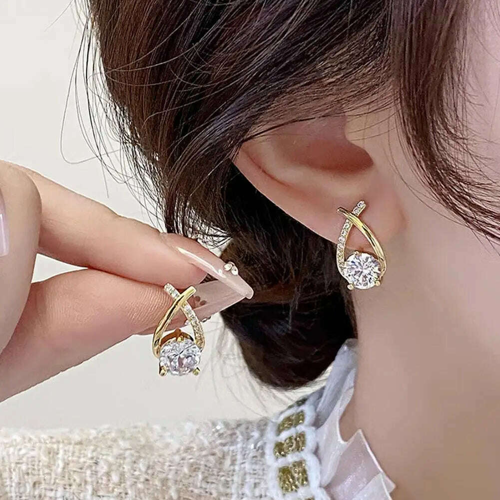 Elegant Cross Stud Earrings