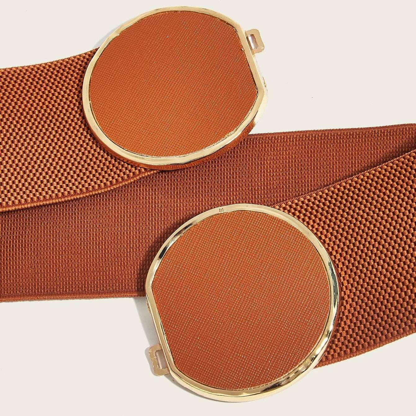 2024 High-Quality Elastic Wide Belt with Round Buckle