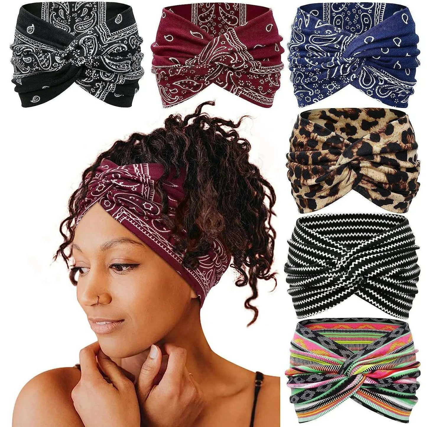 Leopard Print Yoga Headband for Women.