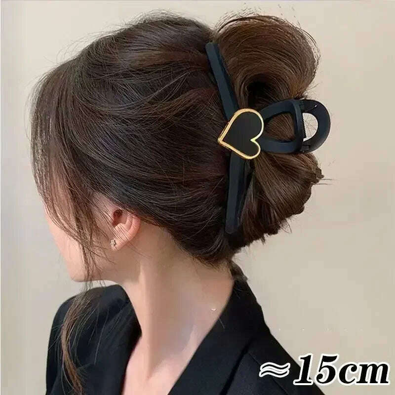 Black Matte Large Hair Claw Clip for Women