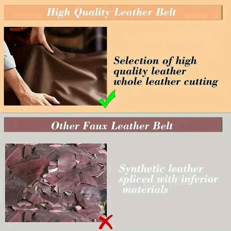 Casual Genuine Leather Belt with Gold Buckle