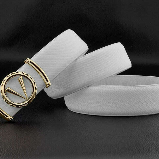3.3cm Luxury Letter V Designer Leather Belt
