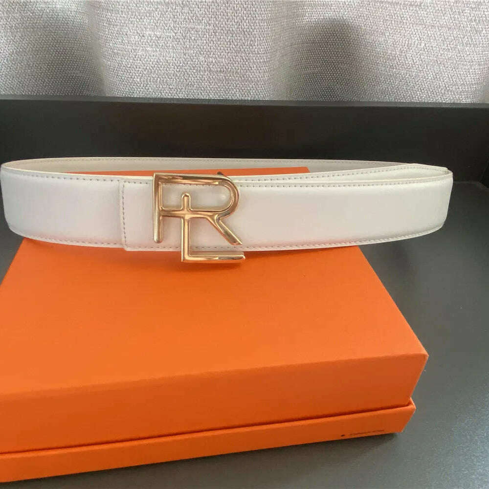 High-Quality Split Leather 3.8cm Belt with Metal Buckle