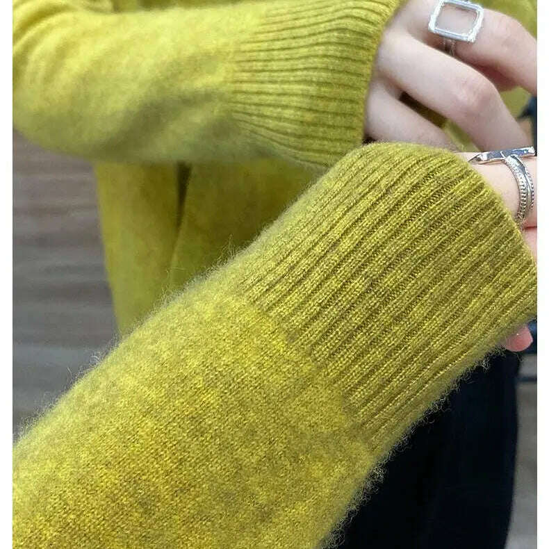Japanese Kimono Cardigan Wool Sweater V-Neck Knitted Top - D&M Boutique