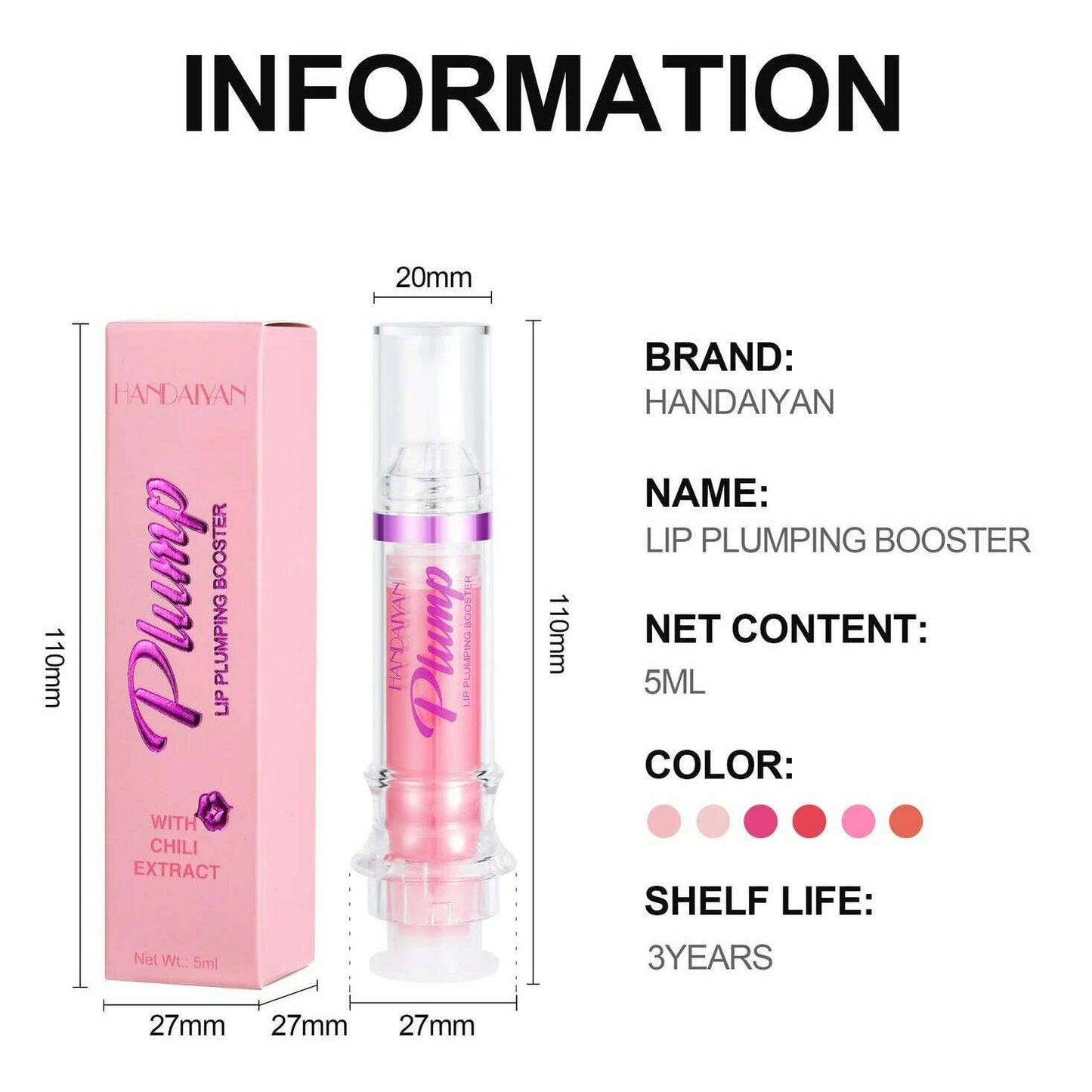 Handaiyan Lip Plumping Booster – Glitter Lip Gloss
