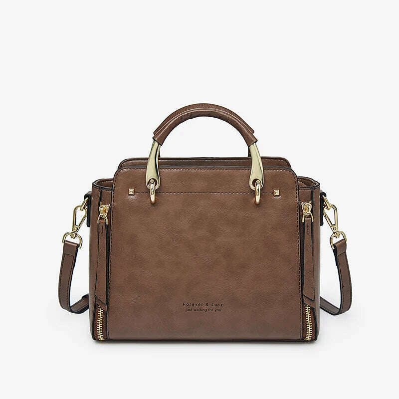 FOXER Split Leather Crossbody Bag Elegant & Spacious