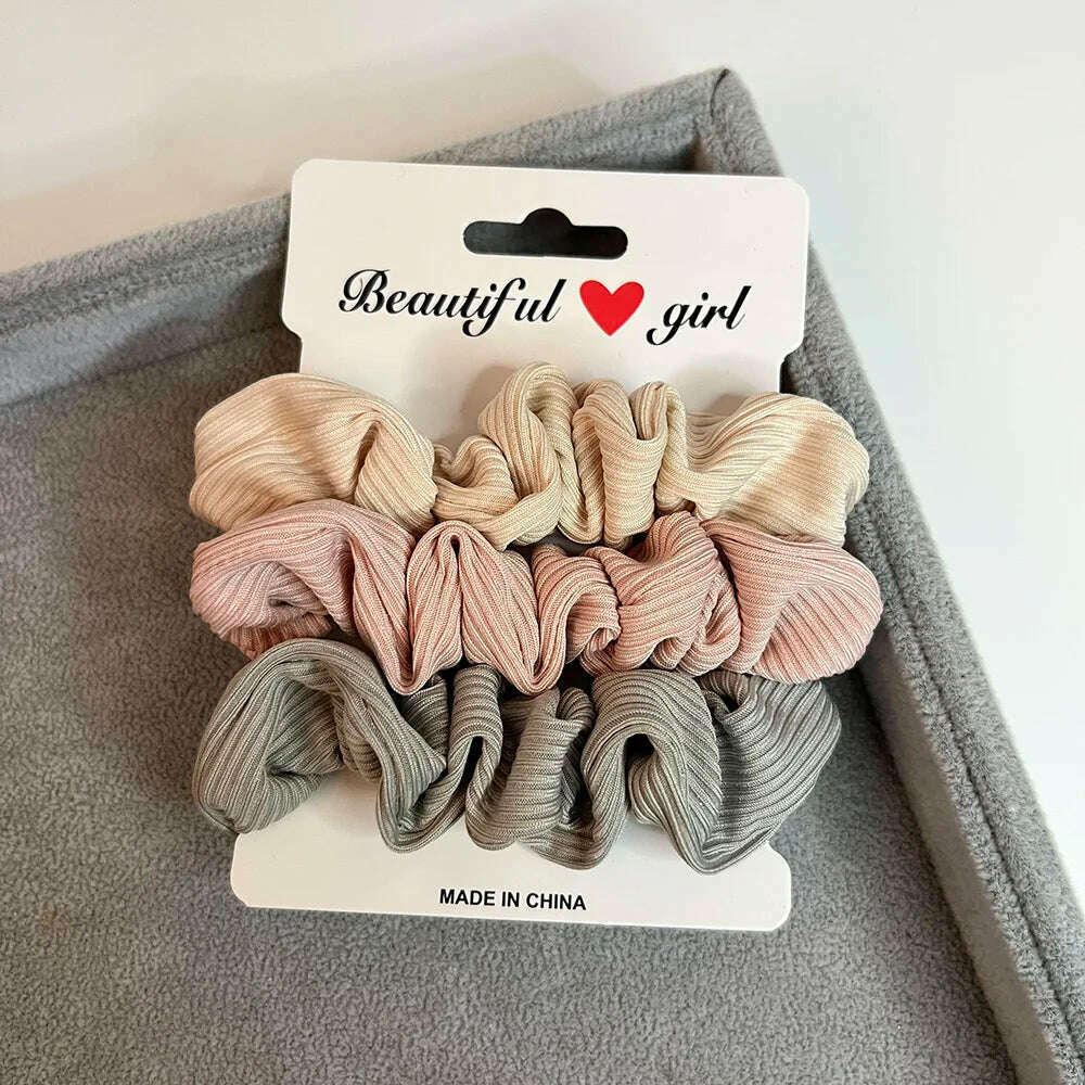 3PCS Corduroy Knitted Scrunchies Set for Women
