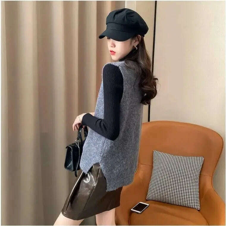 2024 Women's Knitted Vest: V-Neck, Sleeveless Pullover - D&M Boutique
