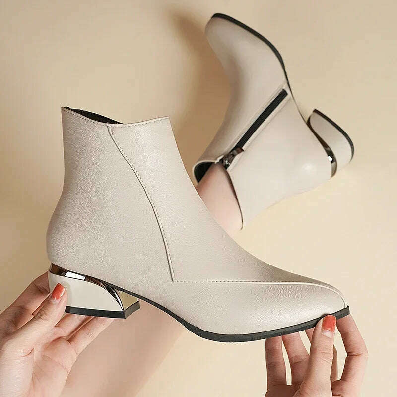 YTJZSLLL Women's Pointed Toe Ankle Boots