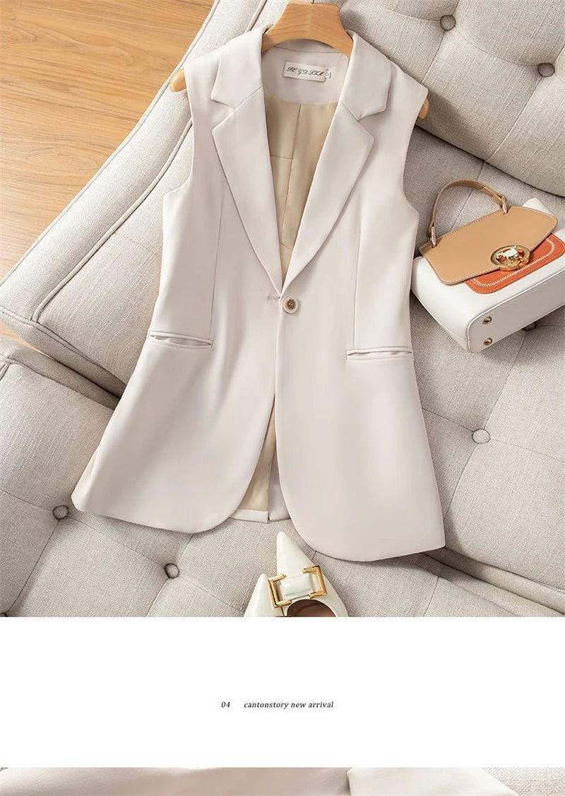2024 Women's Striped Slim Blazer Vest – Chic & Stylish - D&M Boutique