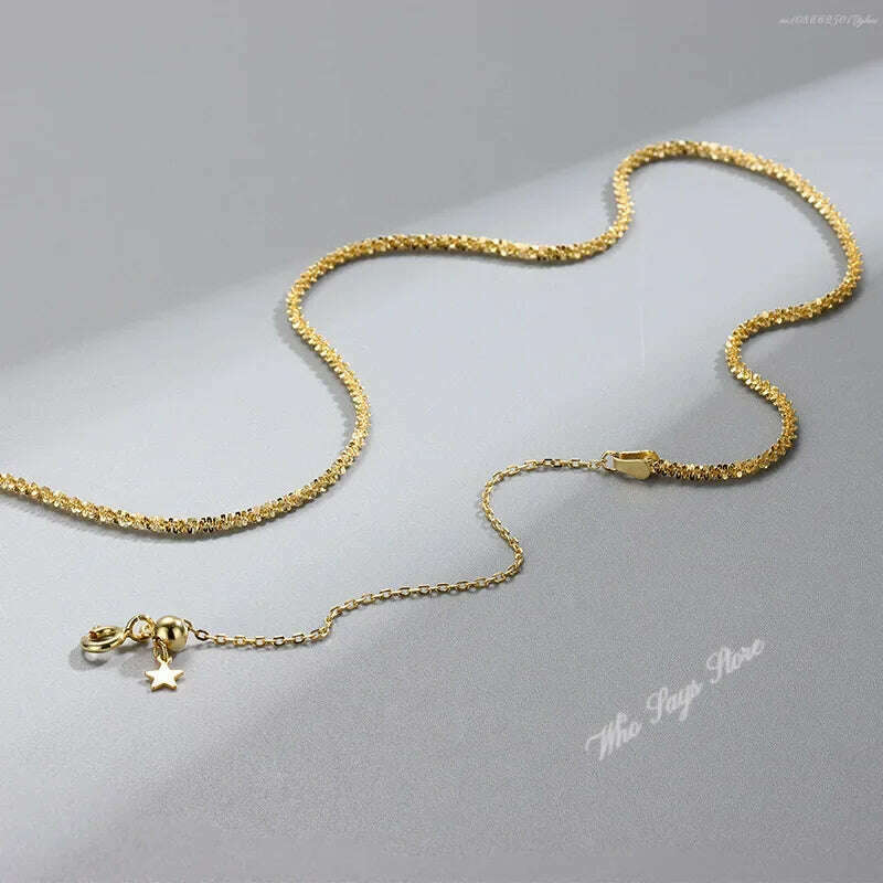Stainless Steel Sparkling Clear Zircon Necklace for Women Girl Minimalist Clavicle Chain Fashion Delicate Jewelry Gift Wholesale
