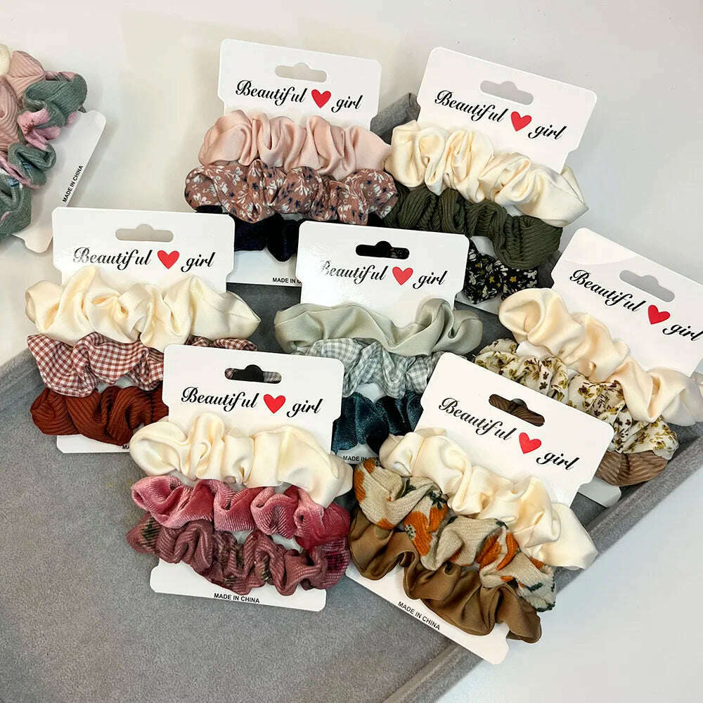 3PCS Corduroy Knitted Scrunchies Set for Women