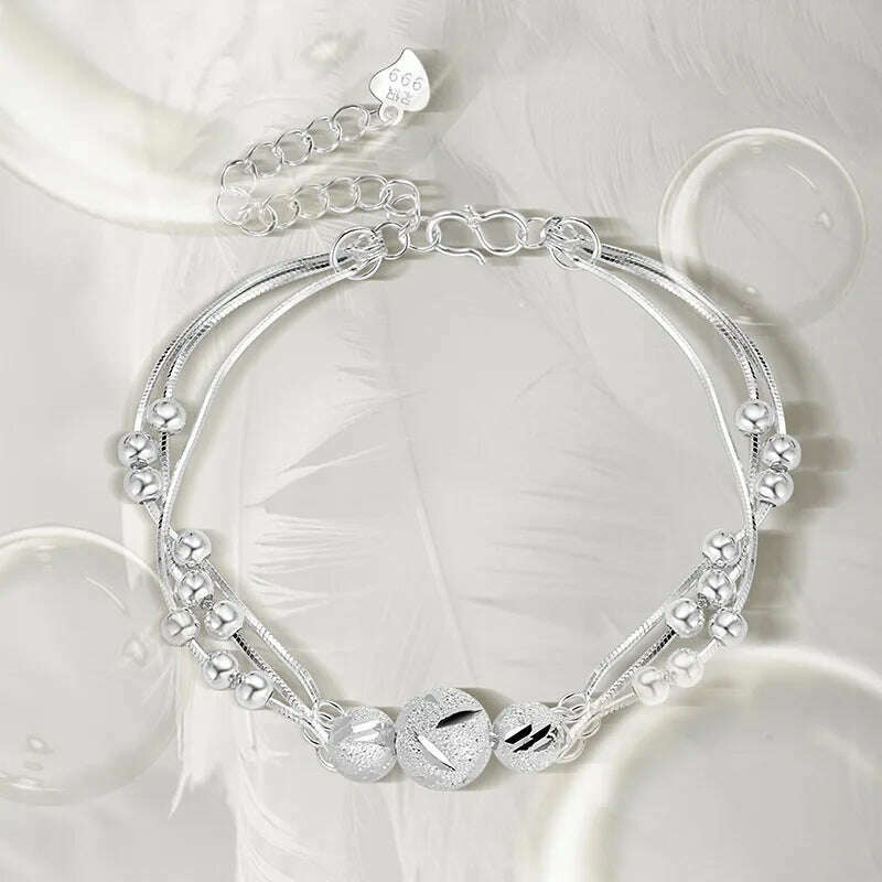 Vintage 925 Sterling Silver Pearl Bracelet for Women