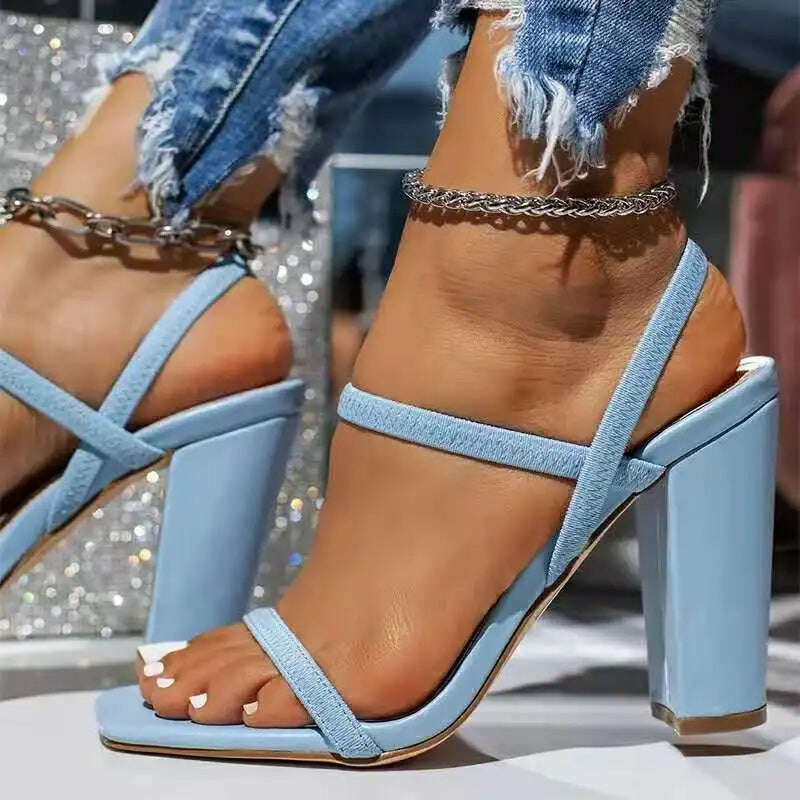 2024 Summer Large Size Square Head - Thick Heel