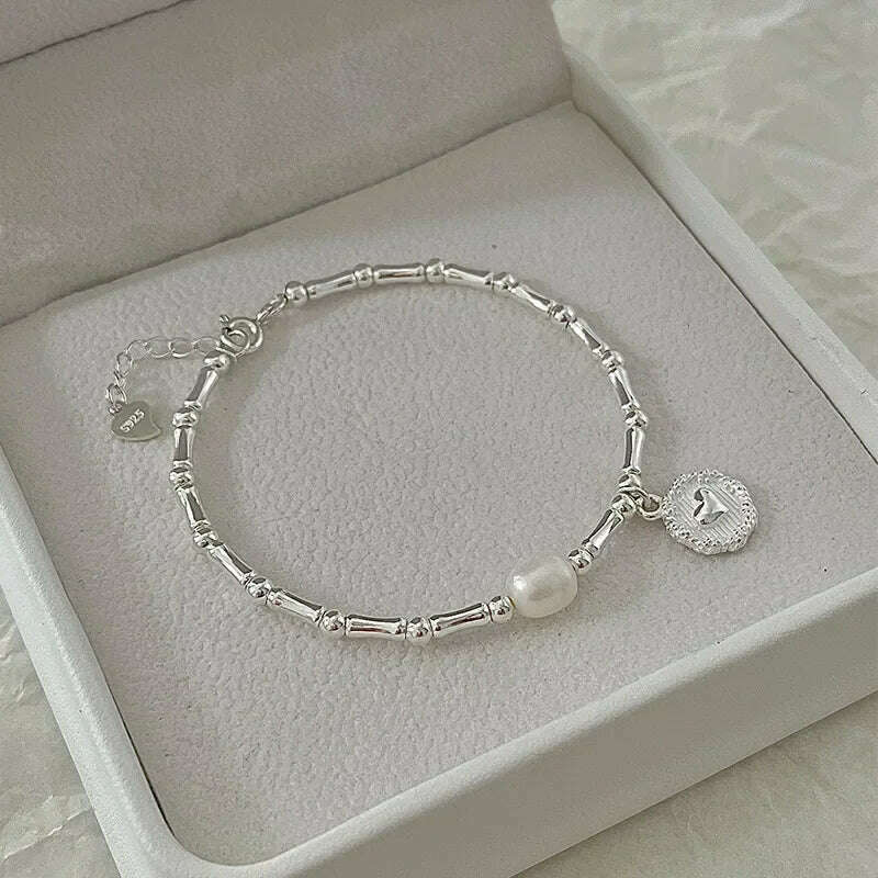 925 Sterling Silver Pearl Knots Bracelet for Women