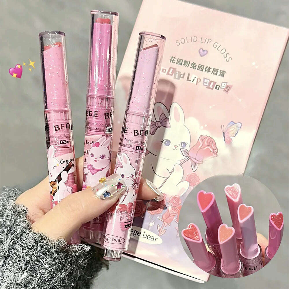 Gege Bear Garden Pink Rabbit Lip Gloss Set