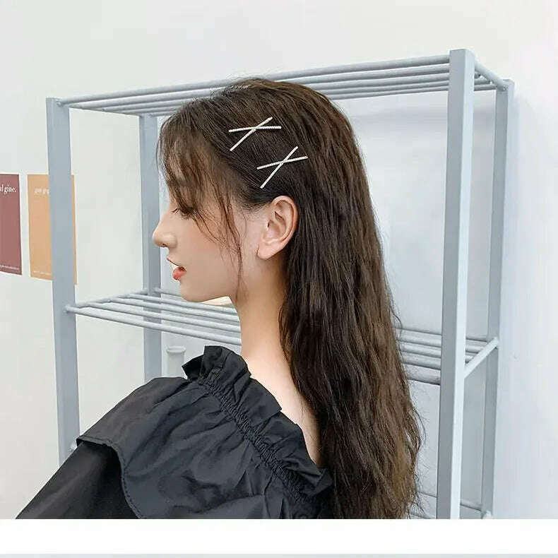 2pcs Cross Crystal Hairpins Rhinestone X Hair Clips