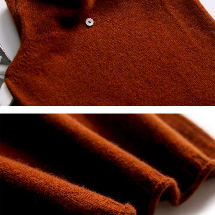 High Neck Cashmere Vest – 100% Wool, Loose, Sleeveless Pullover - D&M Boutique