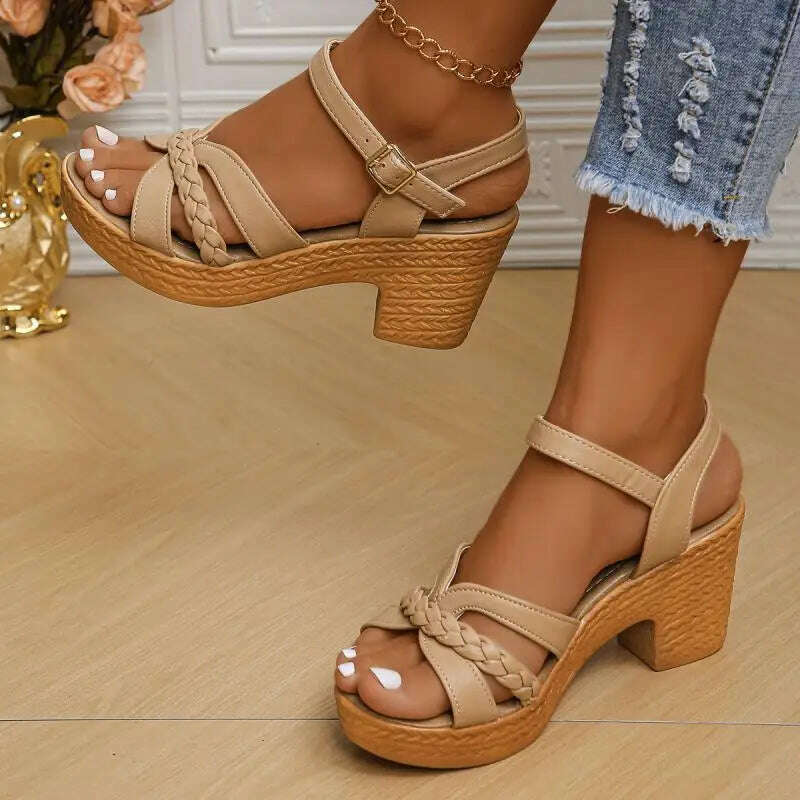 2024 Summer Ankle Strap High Heel Sandals - Platform Gladiator