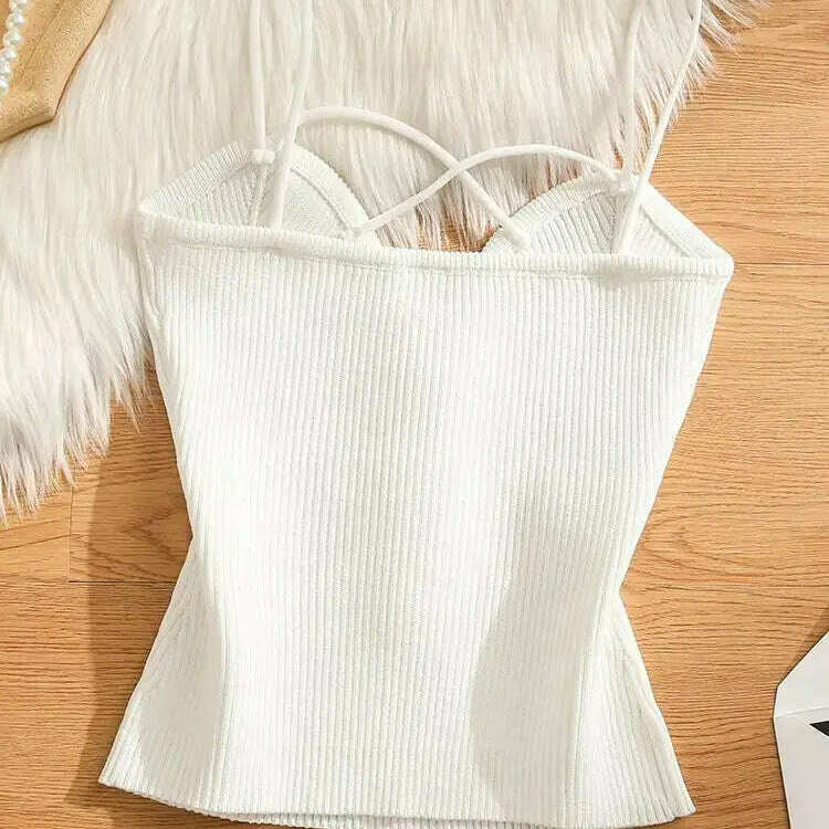 Knitted Camisole Tank Top: Women's Summer Outerwear - D&M Boutique