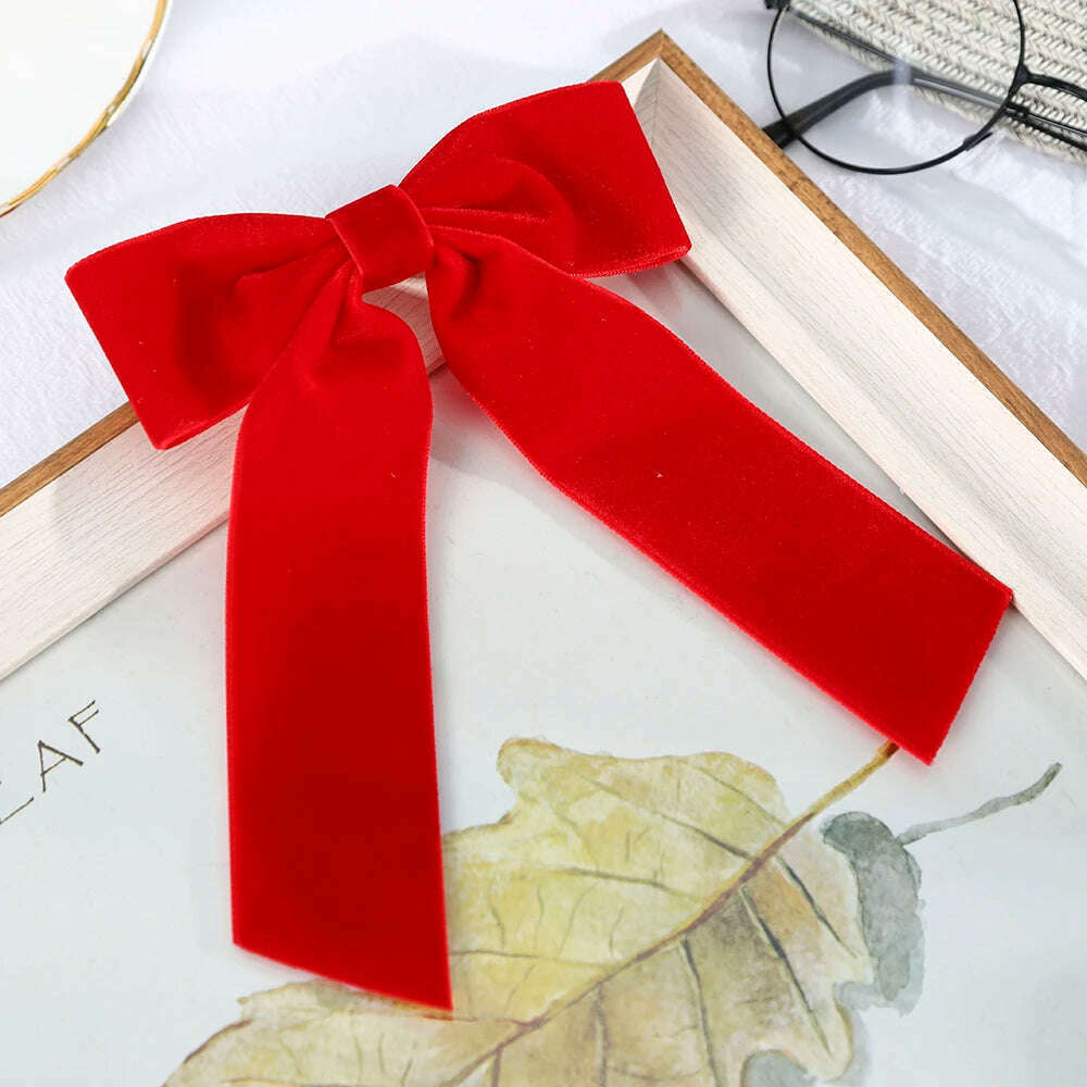 Velvet Bow Hair Barrettes for Women