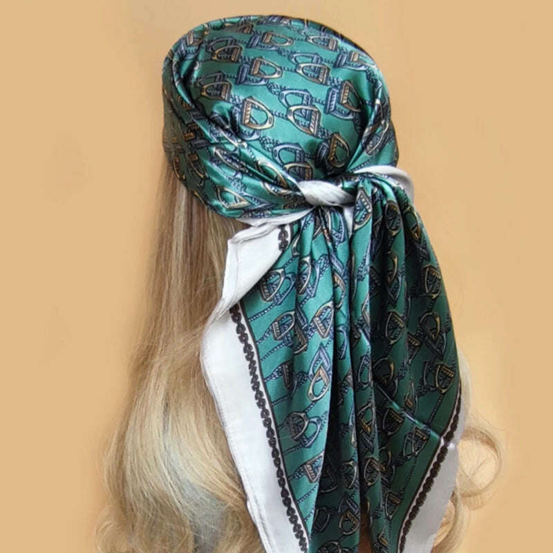 90*90CM Shawls Fashion Beach Sunscreen Silk Scarves 2023 Europe And America Kerchief Popular Print Square Bandannas