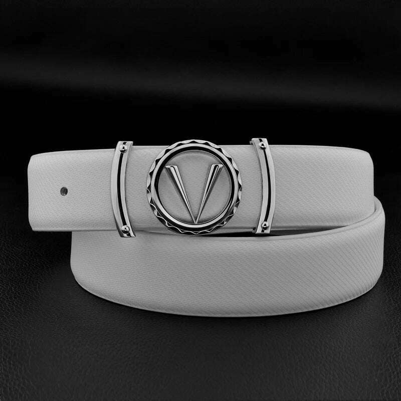 3.3cm Luxury Letter V Designer Leather Belt