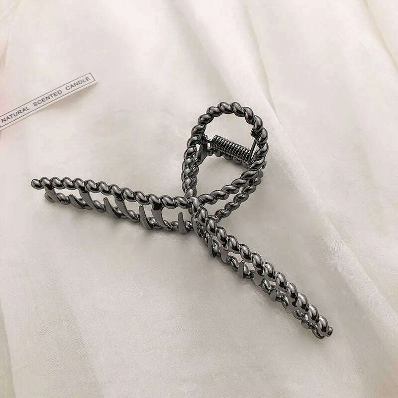 2024 Elegant Gold & Silver Geometric Metal Hair Claw