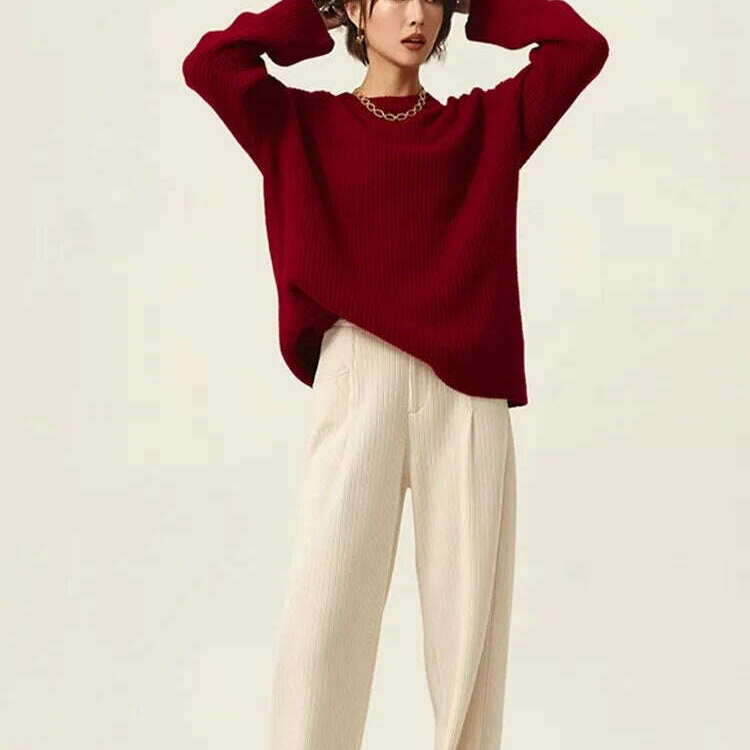 100% Cashmere Turtleneck Sweater – Loose Long Sleeve - D&M Boutique