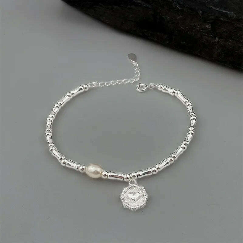 925 Sterling Silver Pearl Knots Bracelet for Women