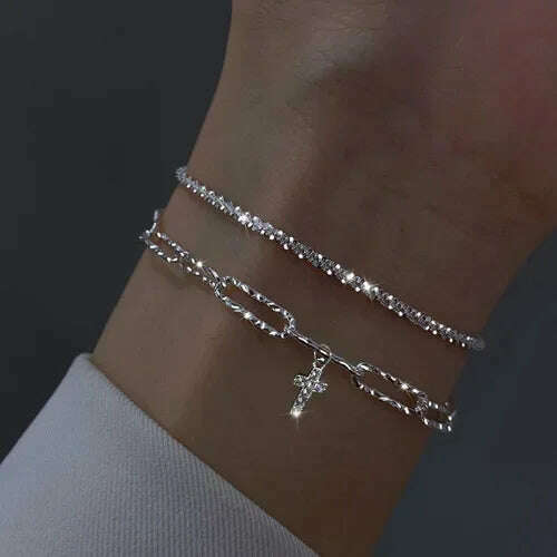 925 Sterling Silver Pearl Knots Bracelet for Women