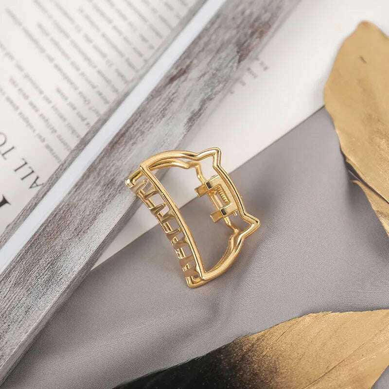 2024 Elegant Gold & Silver Geometric Metal Hair Claw