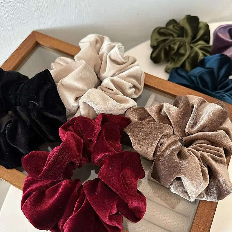 Flannel Oversized Velvet Hair Scrunchie for Women