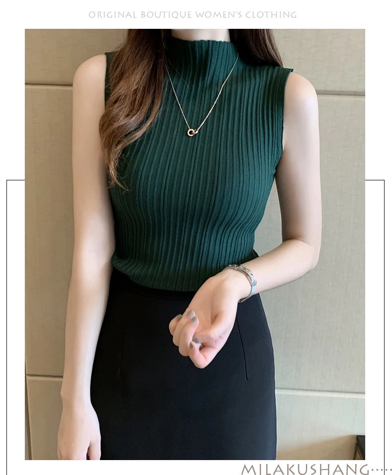 Knitted Sleeveless Tank – Slim Fit, Summer Streetwear Chic - D&M Boutique