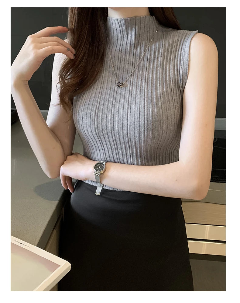 Knitted Sleeveless Tank – Slim Fit, Summer Streetwear Chic - D&M Boutique