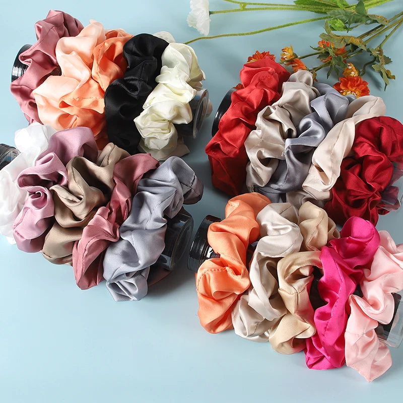 Satin Solid Color Scrunchies
