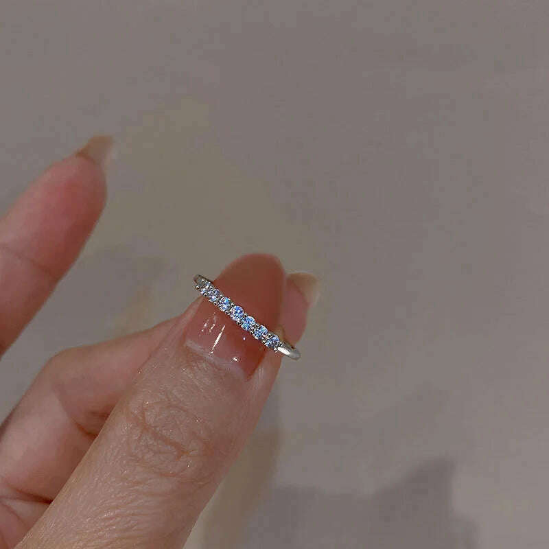 Luxury Zircon Heart Rings for Women Opening Adjustable Weave Rhinestone Ring Engagement Wedding Jewelry Fashion Girlfriend Gifts