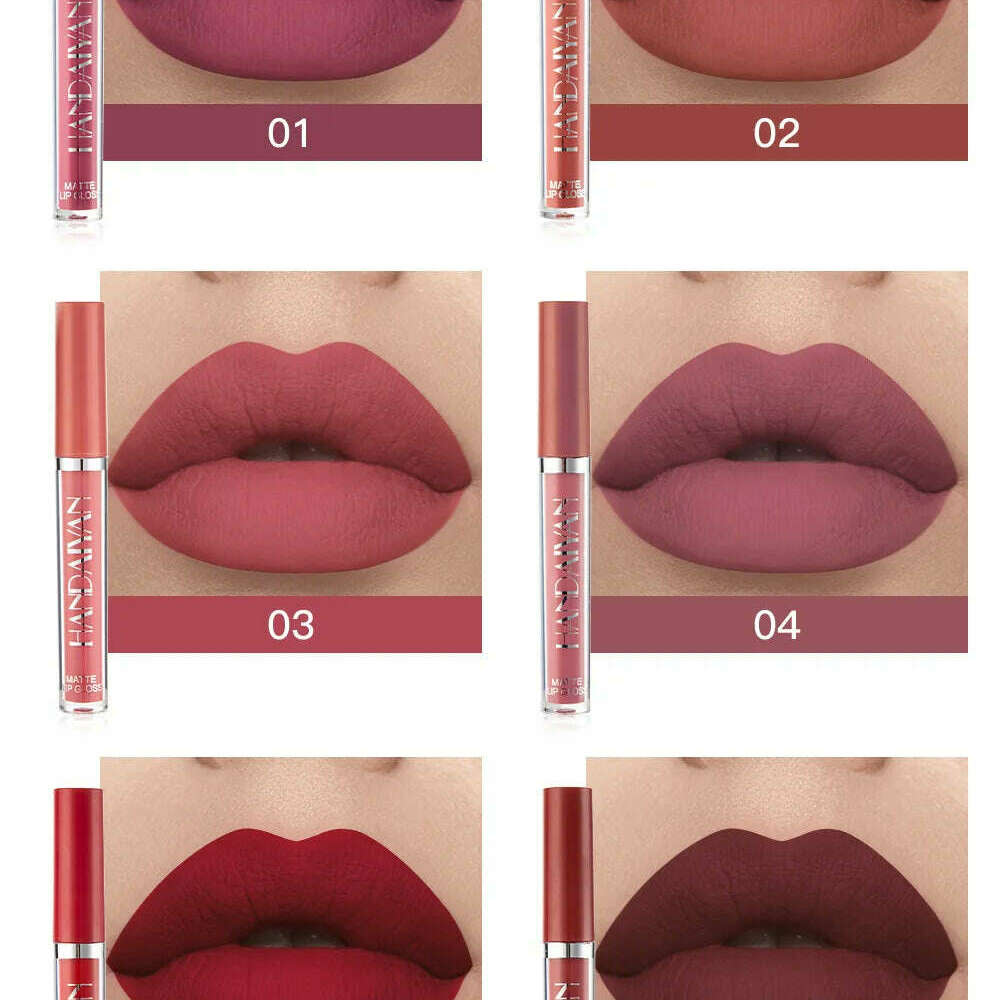 HANDAIYAN 6Pcs Velvet Matte Lip Gloss Set