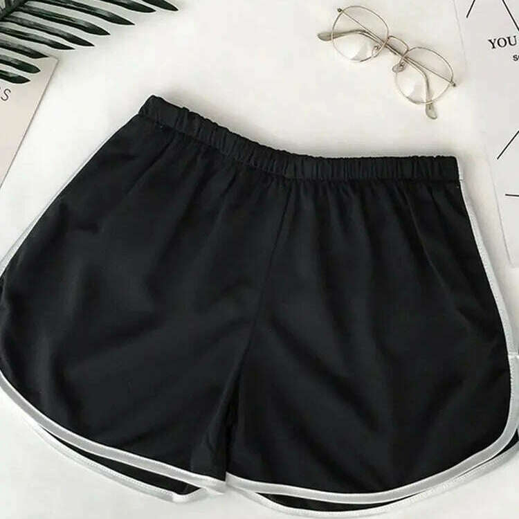 Striped Sports Shorts – High Waisted, Loose Fit, Summer Fashion - D&M Boutique