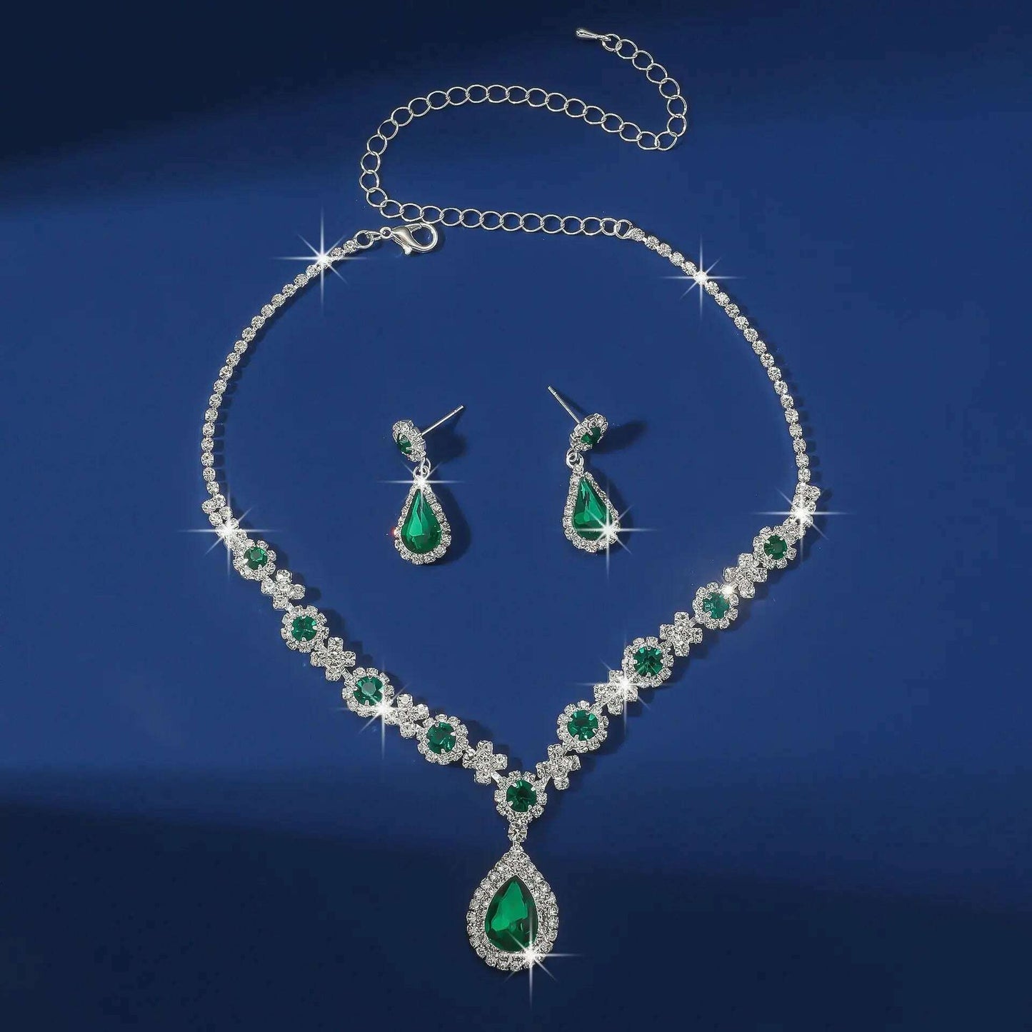 Elegant Waterdrop Rhinestone Jewelry Set