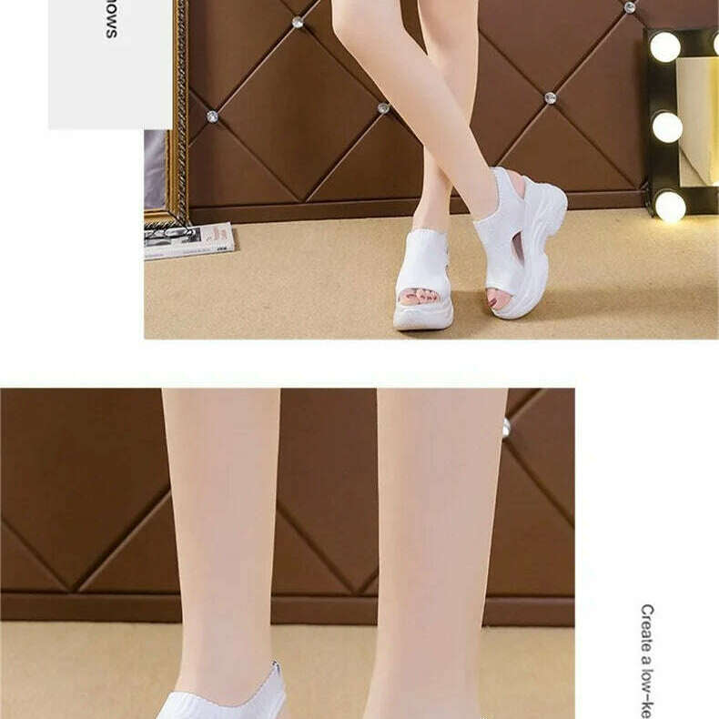 Summer Wedge Heel Sandals - Elastic Cloth & Thick Sole