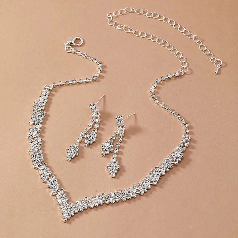 Simple Geometric Zircon Jewelry Set