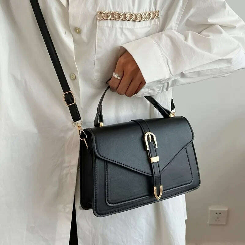 Minimalist Crossbody Bag with Top Handle - Simple & Chic