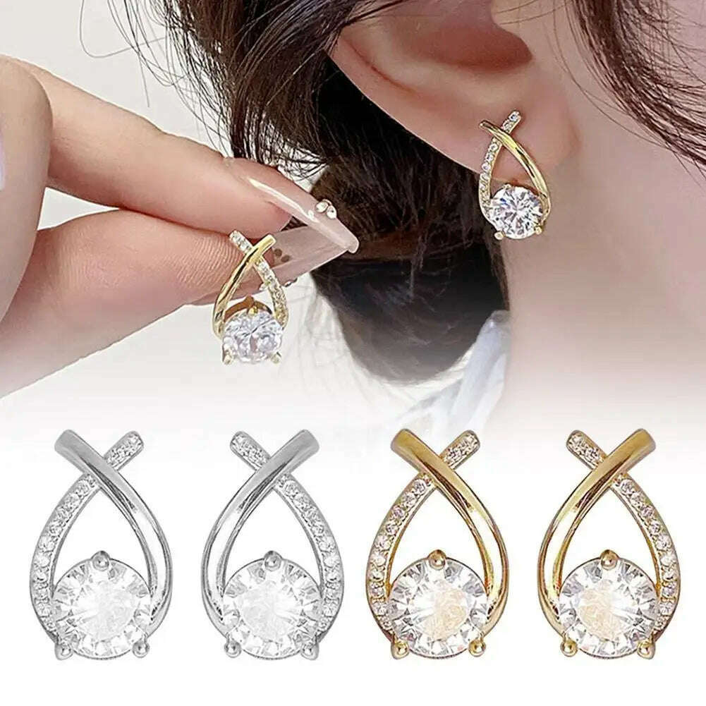 Elegant Cross Stud Earrings