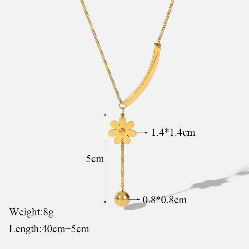 GANEMLY 316L Stainless Steel Water Drop Pendant Necklace